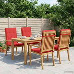 Garden Highback Chair Cushions 4 pcs Red 120x50x3 cm Fabric