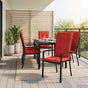 Garden Highback Chair Cushions 4 pcs Red 120x50x3 cm Fabric