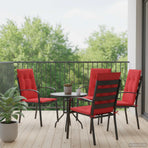 Garden Highback Chair Cushions 4 pcs Red 120x50x3 cm Fabric