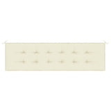 Garden Bench Cushion Cream 180x50x3 cm Oxford Fabric - Top-Down View