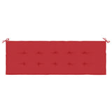 Garden Bench Cushion Red 150x50x3 cm Oxford Fabric - Top-Down View