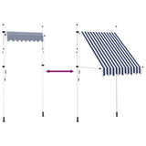 Manual Retractable Awning 150 cm Blue and White Stripes