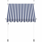 Manual Retractable Awning 200 cm Blue and White Stripes