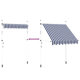 Manual Retractable Awning 200 cm Blue and White Stripes - Rear View