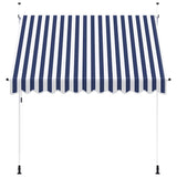 Manual Retractable Awning 250 cm Blue and White Stripes