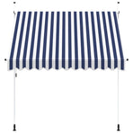 Manual Retractable Awning 250 cm Blue and White Stripes