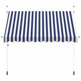 Manual Retractable Awning 300 cm Blue and White Stripes