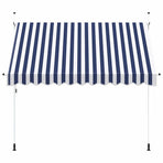 Manual Retractable Awning 300 cm Blue and White Stripes