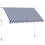 Manual Retractable Awning 350 cm Blue and White Stripes