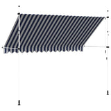 Manual Retractable Awning 350 cm Blue and White Stripes - Top-Down View