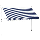 Manual Retractable Awning 400 cm Blue and White Stripes