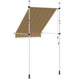 Manual Retractable Awning 150 cm Yellow and Blue Stripes