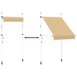 Manual Retractable Awning 150 cm Yellow and Blue Stripes