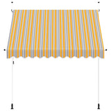 Manual Retractable Awning 250 cm Yellow and Blue Stripes - Side View