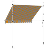 Manual Retractable Awning 250 cm Yellow and Blue Stripes