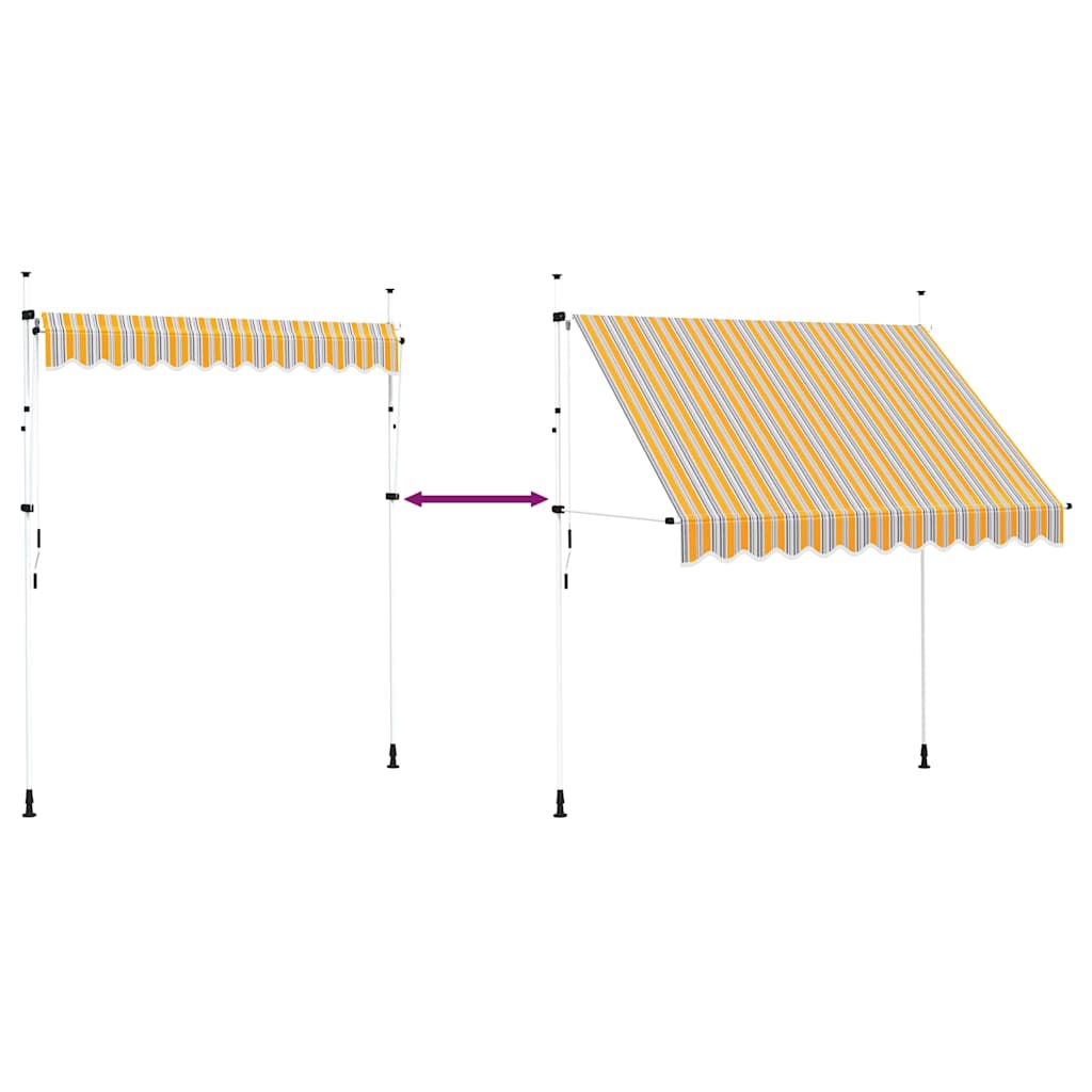Manual Retractable Awning 250 cm Yellow and Blue Stripes