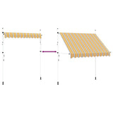 Manual Retractable Awning 250 cm Yellow and Blue Stripes - Extra Image