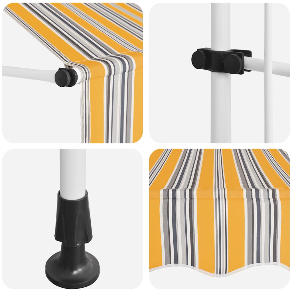 Manual Retractable Awning 250 cm Yellow and Blue Stripes