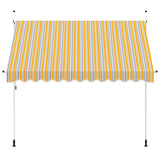 Manual Retractable Awning 300 cm Yellow and Blue Stripes