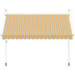Manual Retractable Awning 350 cm Yellow and Blue Stripes