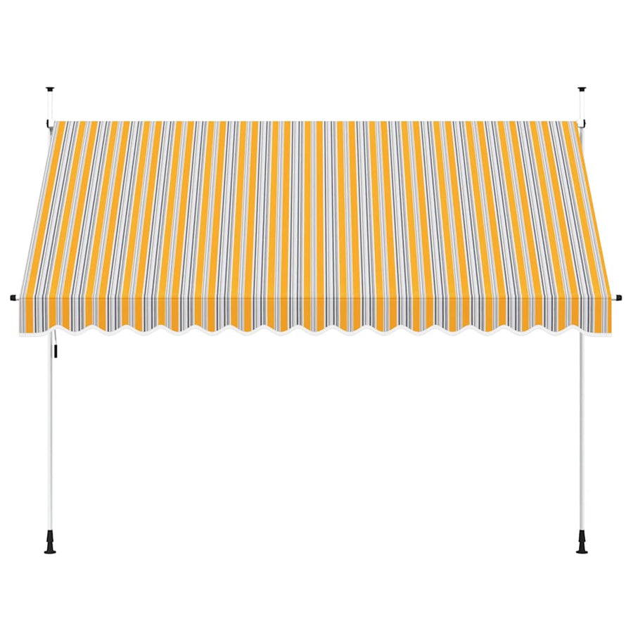 Manual Retractable Awning 350 cm Yellow and Blue Stripes