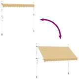 Manual Retractable Awning 350 cm Yellow and Blue Stripes