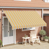 Manual Retractable Awning 350 cm Yellow and Blue Stripes