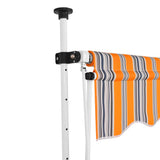 Manual Retractable Awning 400 cm Yellow and Blue Stripes - Front View