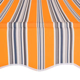 Manual Retractable Awning 400 cm Yellow and Blue Stripes - Top-Down View