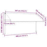 Manual Retractable Awning 400 cm Yellow and Blue Stripes