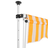 Manual Retractable Awning 150 cm Orange and White Stripes - Front View