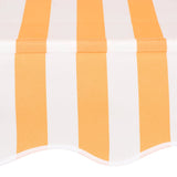 Manual Retractable Awning 150 cm Orange and White Stripes - Top-Down View