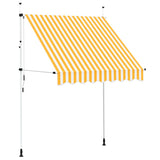 Manual Retractable Awning 200 cm Orange and White Stripes - Front View