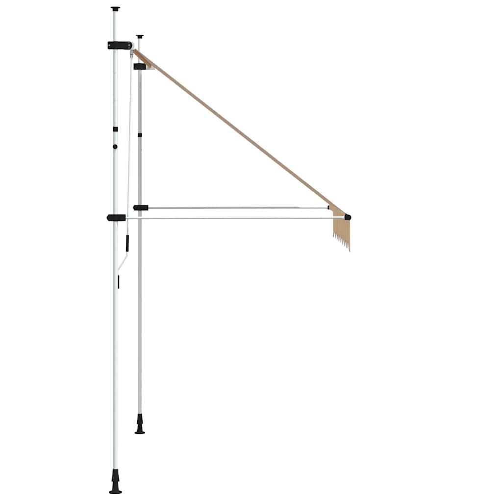 Manual Retractable Awning 200 cm Orange and White Stripes