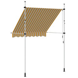 Manual Retractable Awning 200 cm Orange and White Stripes - Top-Down View