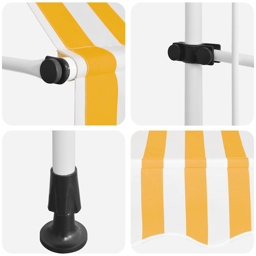 Manual Retractable Awning 200 cm Orange and White Stripes