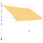 Manual Retractable Awning 250 cm Orange and White Stripes