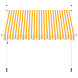 Manual Retractable Awning 300 cm Orange and White Stripes