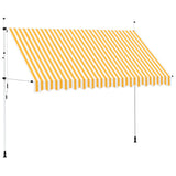 Manual Retractable Awning 350 cm Orange and White Stripes - Front View