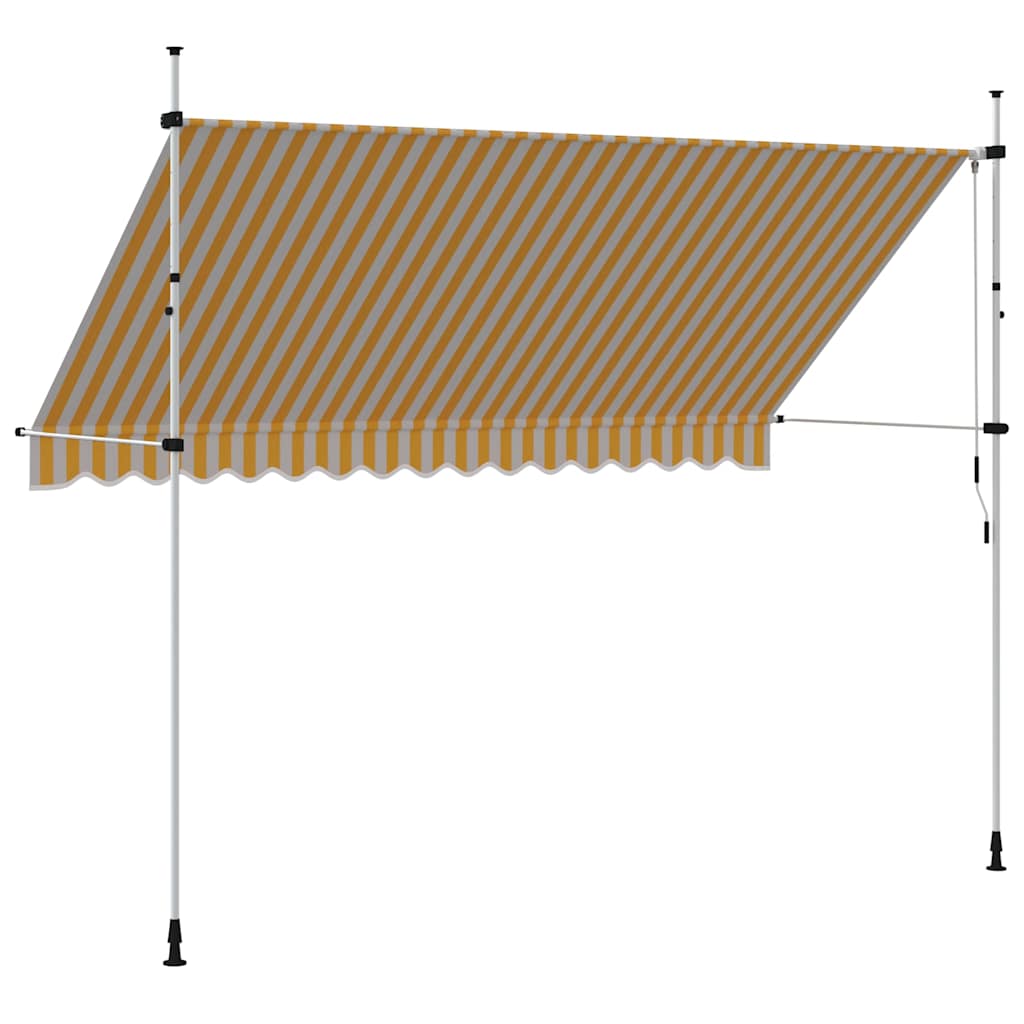 Manual Retractable Awning 350 cm Orange and White Stripes
