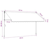 Manual Retractable Awning 350 cm Orange and White Stripes