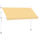 Manual Retractable Awning 400 cm Orange and White Stripes
