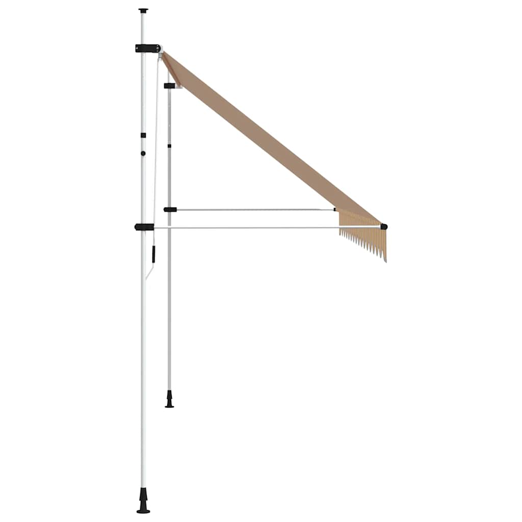 Manual Retractable Awning 400 cm Orange and White Stripes