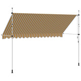 Manual Retractable Awning 400 cm Orange and White Stripes