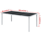 Garden Table 190x90x74 cm Black Steel - Side View