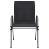 Stackable Garden Chairs 6 pcs Steel and Textilene Black