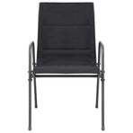 Stackable Garden Chairs 6 pcs Steel and Textilene Black