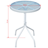 Bistro Table Grey 50x71 cm Steel - Top-Down View