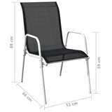 3 Piece Bistro Set Steel Black - Extra Image