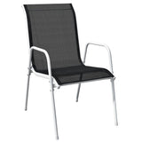 3 Piece Bistro Set Steel Black - 45-Degree Angle